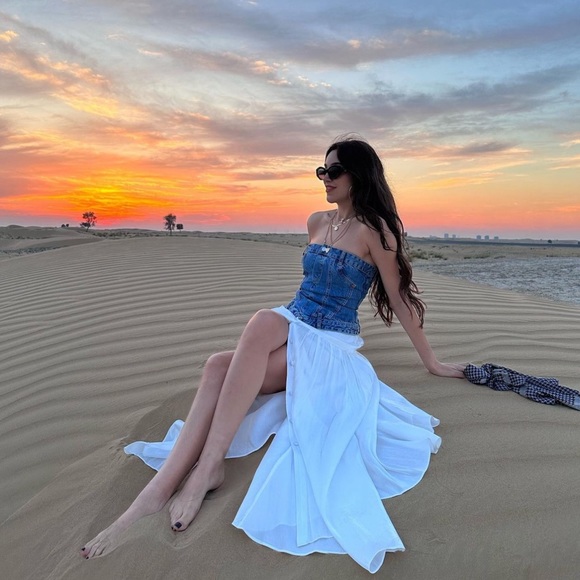 Zara Corset Style Denim Top - Picture 5 of 17